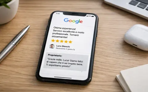 Agente AI che risponde automaticamente a una recensione Google da quattro stelle senza commento
