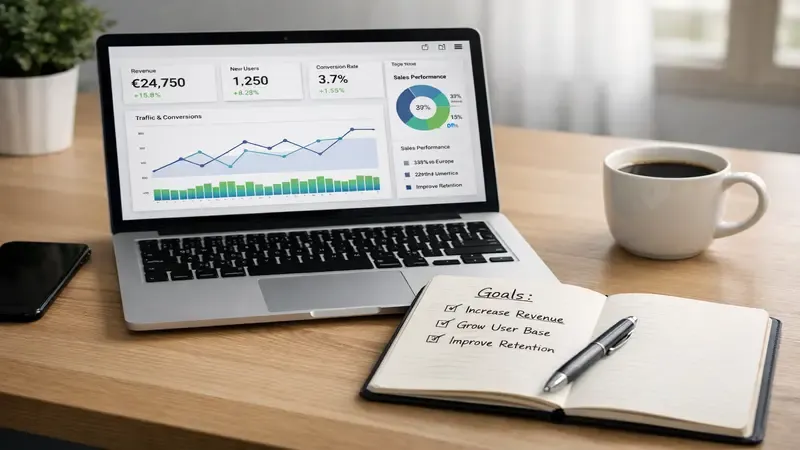 Dashboard OKR collegata ad automazioni aziendali per monitorare obiettivi e risultati chiave in tempo reale