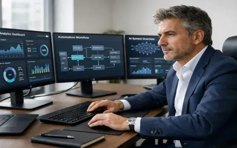 Imprenditore PMI italiano che valuta l'adozione dell'intelligenza artificiale in azienda