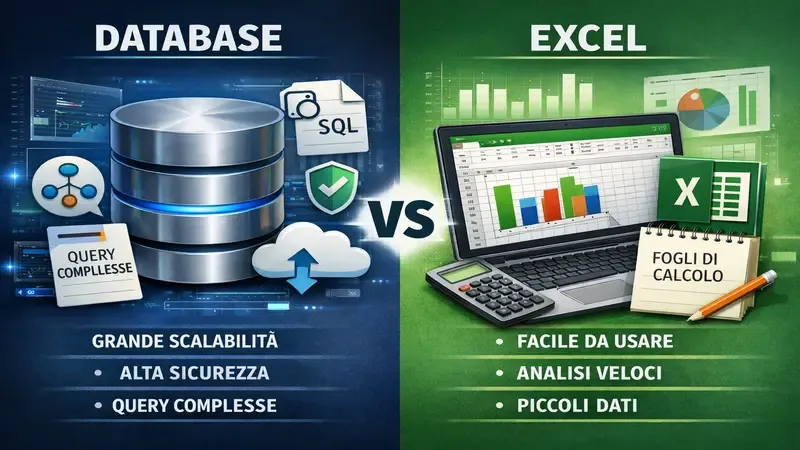 Confronto tra database e foglio Excel per la gestione dati di un'azienda