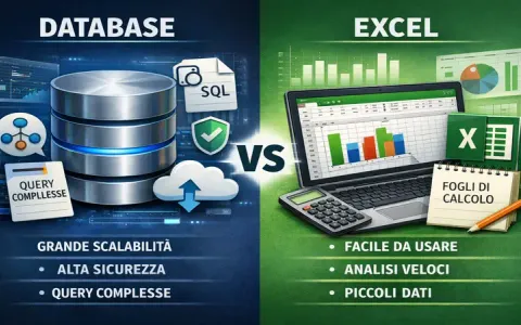 Confronto tra database e foglio Excel per la gestione dati di un'azienda